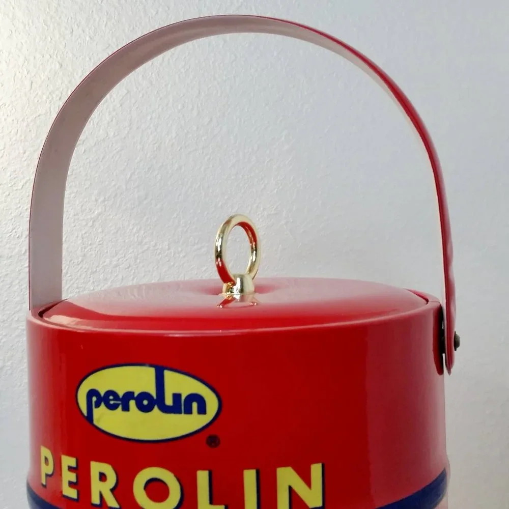 ICE BUCKET- Red Retro Perolin Promotional (Collectible/Man-Cave Decor)